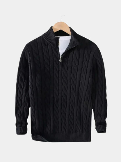 Men’s Knit Sweater – Essential Half Zip Casual Everyday Knitwear