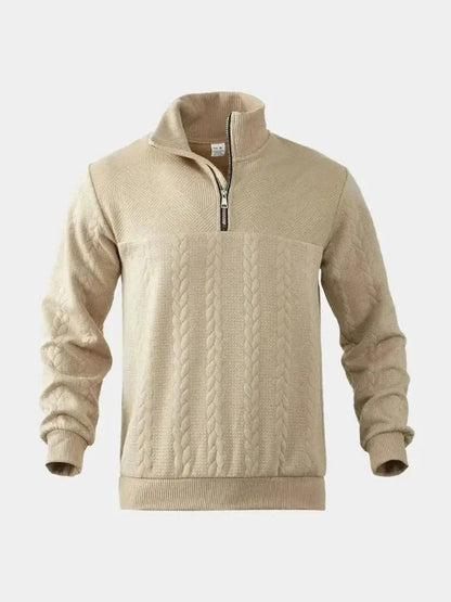 Men’s Knit Sweater – Essential Henley Quarter Casual Everyday Knitwear